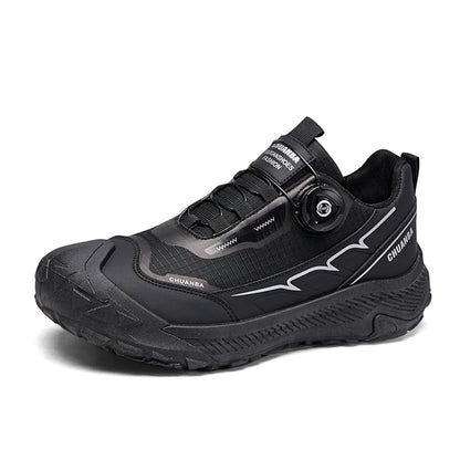 Sneakers da trekking da uomo con fibbia girevole, scarpe da escursionismo con suola spessa per attività all’aperto, scarpe sportive da uomo, comode e antiscivolo, ideali per arrampicata e passeggiate