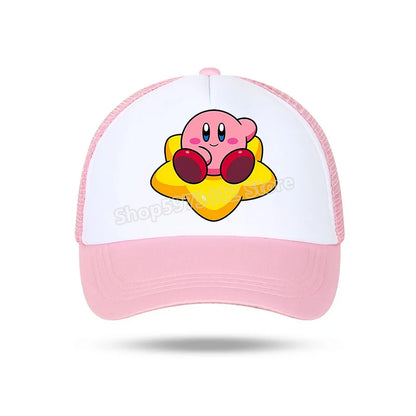 Kirby Summer Baseball Polyester Hats Universal Casual Cap Truck Driver Cartoon Peripheral Items Adult Adjustable Children Action