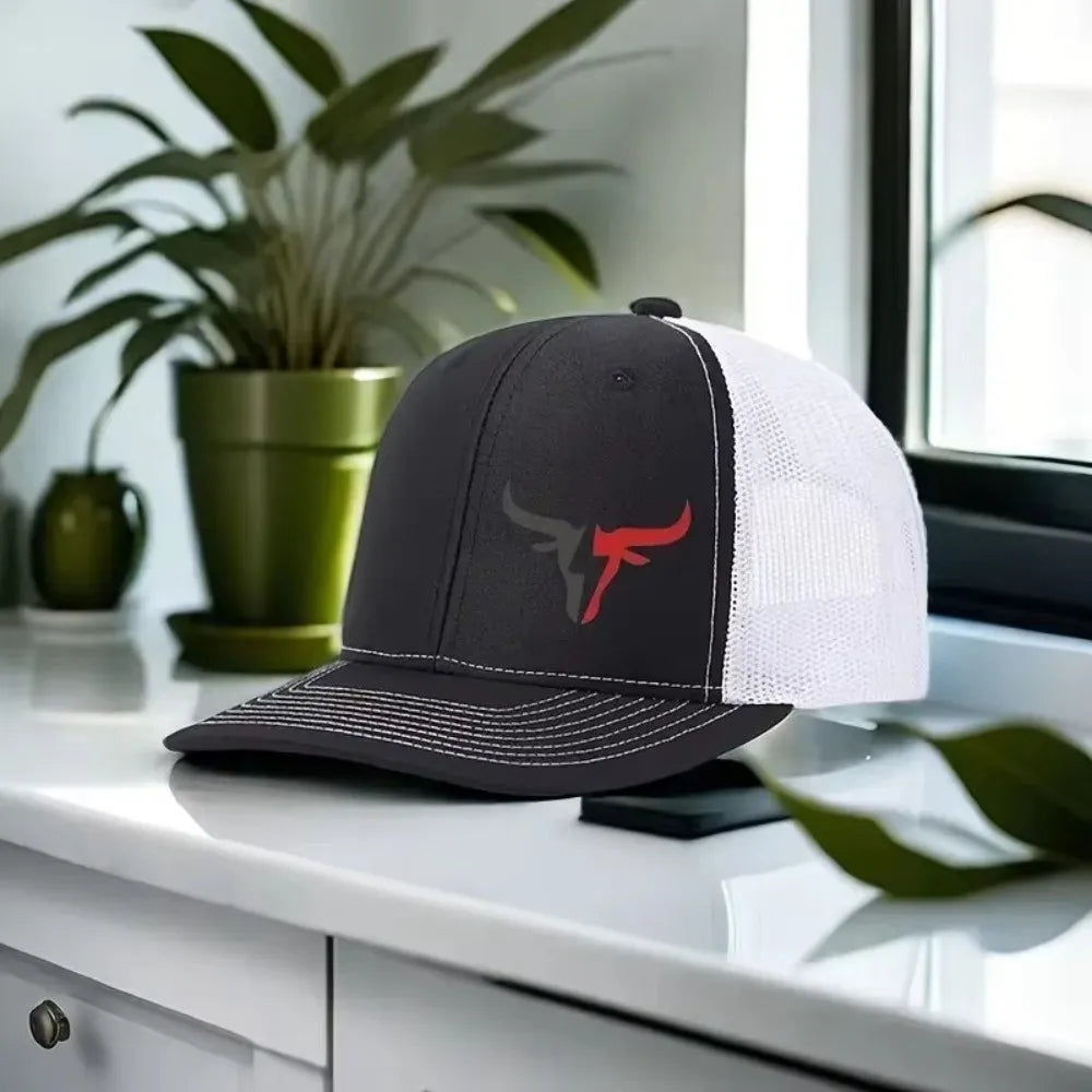 Casual Bull Head Print Summer Baseball Cap Breathable Hip Hop Sports Visor Mesh Adjustable Sun Hats Men Women