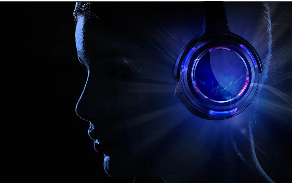 Silent Disco Wireless Headphones with LED Lights, Rechargeable RF Silent Party Headphones for Clubs, Concerts, Meetings & Events