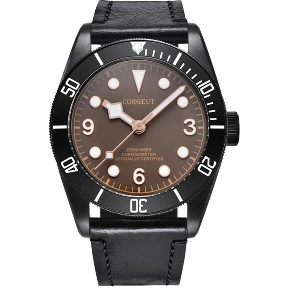 Luxury NH35A Corgeut 41mm Automatic Men's Watch PVD Case Sapphire Military Male 10BAR wim Watches Luminous Mechanical Wristwatches