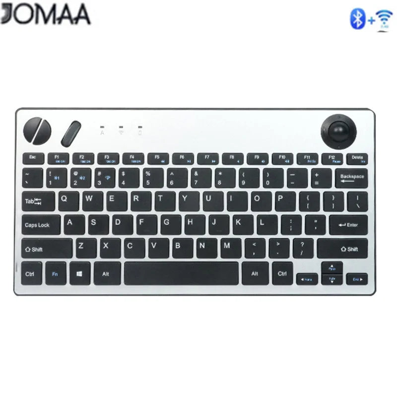 Jomaa Wireless Mini Trackball Keyboard, 78-Key, Bluetooth Keyboard with Trackball Air Mouse 1600dpi, for TV iPad Phone Laptop