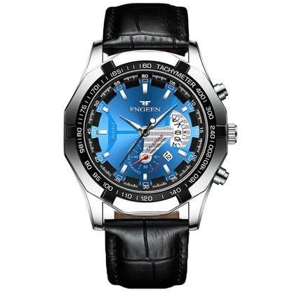 Montre-bracelet à quartz de luxe BINBOND pour homme, lumineuse, étanche, date automatique, en acier inoxydable