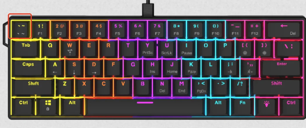 Teclado mecânico gaming com fios AJAZZ NK61 60% RGB hot-swappable, 61 teclas, switch vermelho, mini teclado para PC gamer