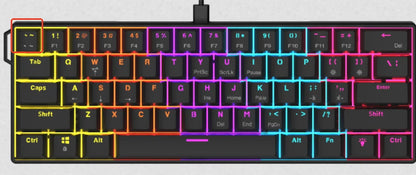 Teclado mecânico gaming com fios AJAZZ NK61 60% RGB hot-swappable, 61 teclas, switch vermelho, mini teclado para PC gamer
