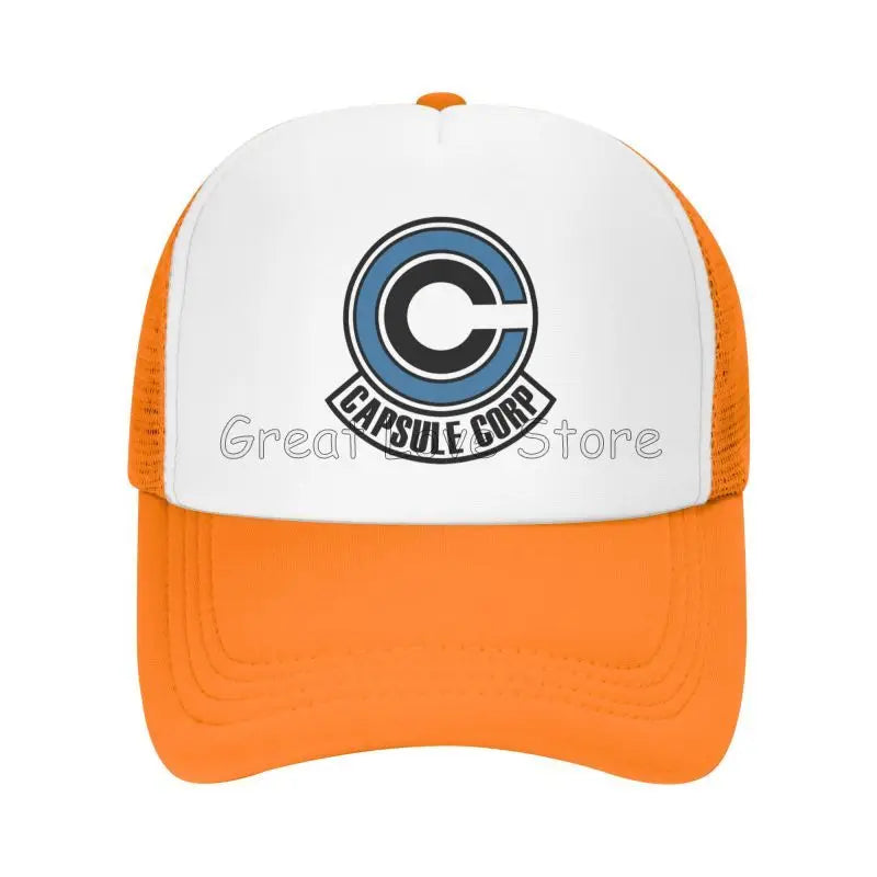 Capsule Corp Cappellini da baseball in rete Unisex Cappellino da camionista in stile hip-hop Cappellino da papà in stile anime DBZ Cappellino da corsa regolabile Cappellini da camionista estivi Cappellini snapback