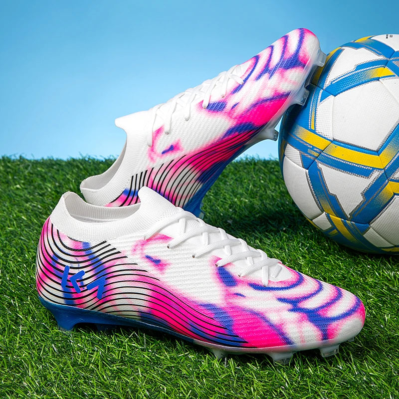New Men's Soccer Shoes Cleats High-Quality Football Boots Hot-Selling Sneakers Grass Non-Slip Boys Match Outdoor High-Top Light