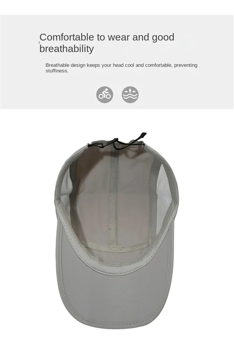 Men Women Quick Dry Baseball Cap Breathable UV Protection Mesh Sun Hat Adjustable Outdoor Sport Caps for Hiking Camping Fishing