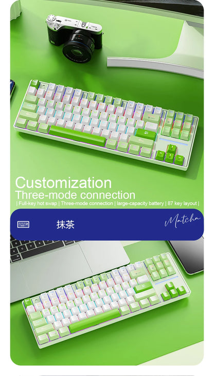 Teclado mecánico inalámbrico Bluetooth SMAILWOLF MK87 para gaming e-sports, teclas completas, hot-swap, teclado personalizable