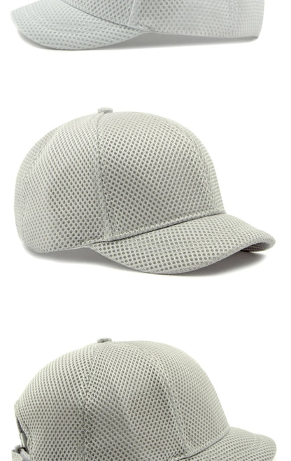 HT4828 5CM Short Brim Baseball Cap Male 6 Panels Baseball Hat Breathable Mesh Trucker Cap Men Women Solid Plain Snapback Cap