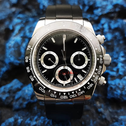 20 Colors dress 39mm Quartz Chronograph Sapphire Crystal Stainless Luminous Men's Watch VK63 Movement Calendar Strap