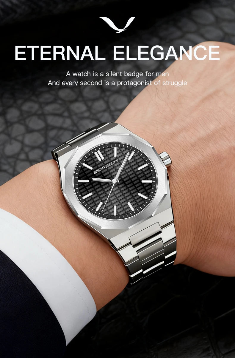 New 2026 Fashion Rare Specht & Söhne Men's Watch Ultrathin 38MM Steel Sapphire Crystal VH31 Quartz Wristwatch