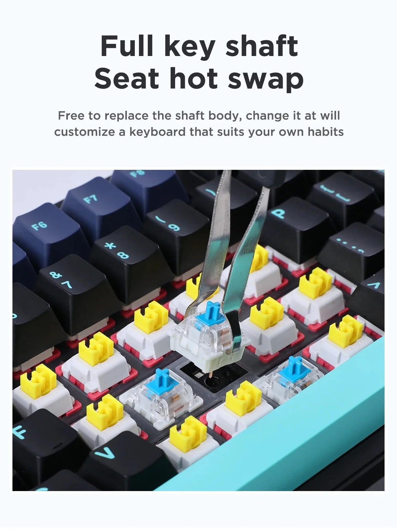 Teclado Mecânico AULA F87 Pro 2.4g/USB/Bluetooth sem fios trimodo, 87 teclas, RGB, PBT, estrutura gasket, 5 camadas de isolamento acústico, teclas completas sem impacto