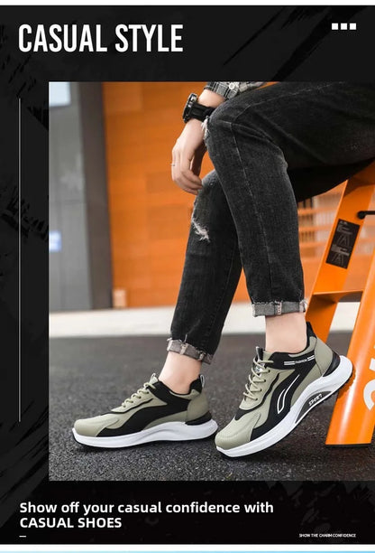 Modne męskie buty sportowe w koreańskim stylu, sznurowane, casualowe, do biegania, wygodne, oddychające, z grubą podeszwą