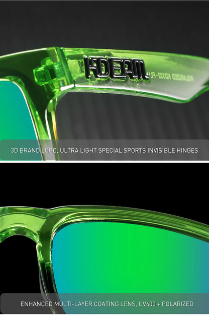 New Colors KDEAM-PLUS Large Size Square Unisex Sunglasses Polarized Photochromic Oversized Sun Glasses Fashion Anti Glare Mirror