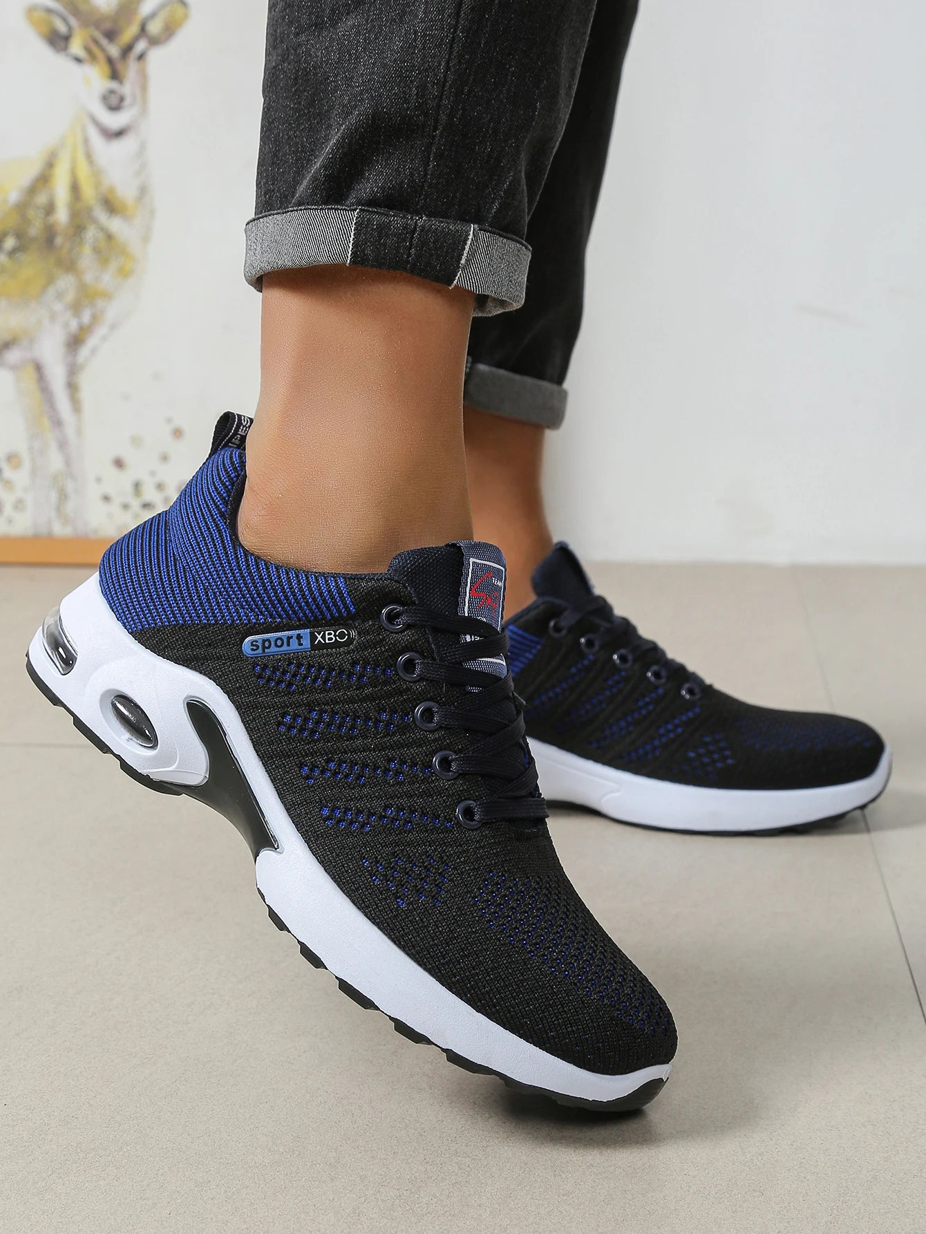 Sapatilhas de Homem Fashion Super Respiráveis com Atacadores para Corrida - Antiderrapantes, duradouras e com conforto almofadado - Sapatilhas de Moda para Homem