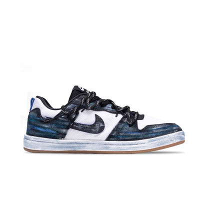 Personalizované tenisky Nike SB Alleyoop „Starry Eye“ – ručne maľované nízke unisexové skateboardové topánky (čierna/modrá)