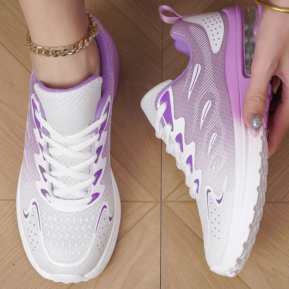 Damen-Sneaker Laufschuhe Damenmode mit Luftkissen und atmungsaktivem Mesh – Tennis- und Sportschuhe