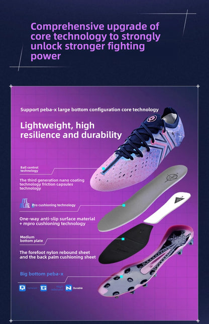 KELME FG Profi-Fußballschuhe mit langen Stollen für Naturrasen, professionelle Fußballschuhe für Wettkämpfe, rutschfeste Indoor-Fußballschuhe