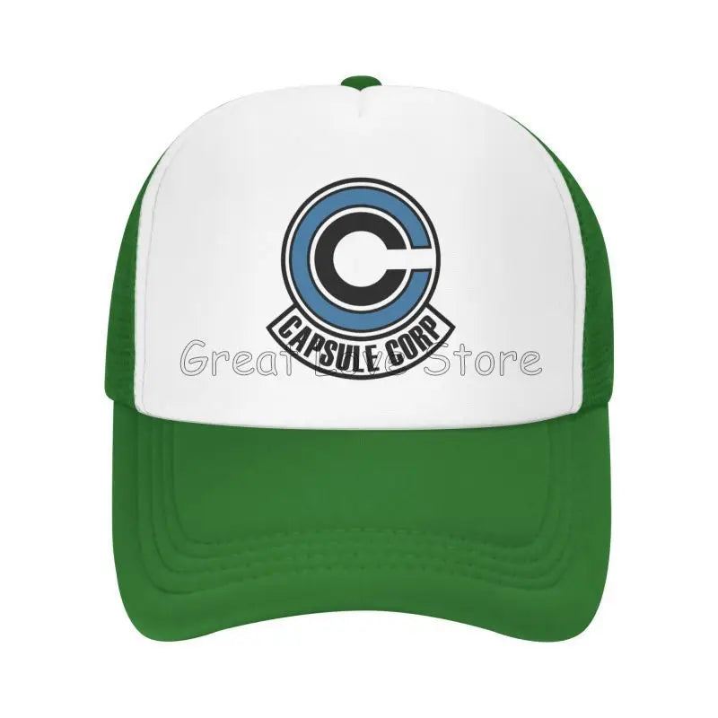 Capsule Corp Cappellini da baseball in rete Unisex Cappellino da camionista in stile hip-hop Cappellino da papà in stile anime DBZ Cappellino da corsa regolabile Cappellini da camionista estivi Cappellini snapback