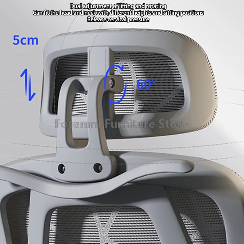 Silla de oficina ergonómica para ordenador con malla transpirable, reposabrazos, soporte lumbar ajustable, reposacabezas y diseño para escritorio, hogar y gaming