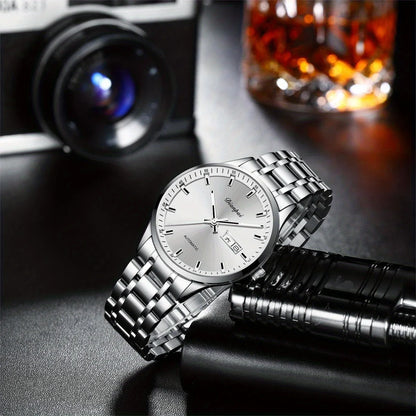 Reloj mecánico automático para hombre Dianpai: modelo de lujo, esfera luminiscente, diseño clásico y elegante, de acero inoxidable, resistente al agua, con calendario e indicación del día de la semana