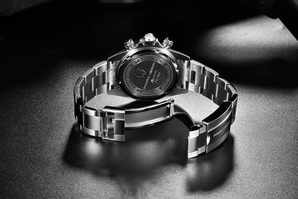 Montre pour homme PAGANI DESIGN – Modèle à cadrans colorés, montre-bracelet à quartz de luxe, chronographe équipé d'un mouvement