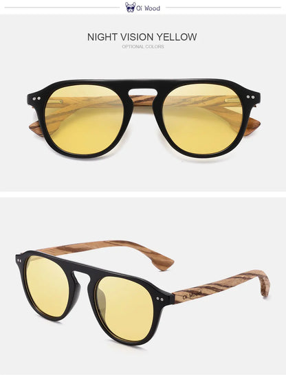 Oi Wood Brand Classic Sunglasses For Mem Women Polarized UV400 Protection Eyewear Wooden Black Glasses Zebra Wood