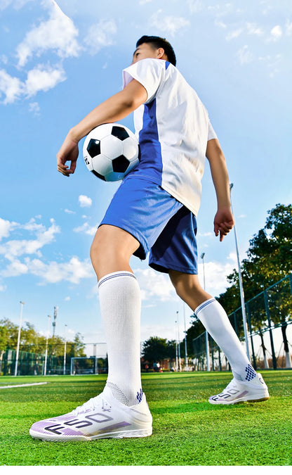 Męskie trampki z kolcami do trawy – wysokiej jakości buty piłkarskie do futsalu i piłki nożnej, antypoślizgowe, do użytku w pomieszczeniach, bestsellerowe, z wysoką cholewką, do użytku na zewnątrz