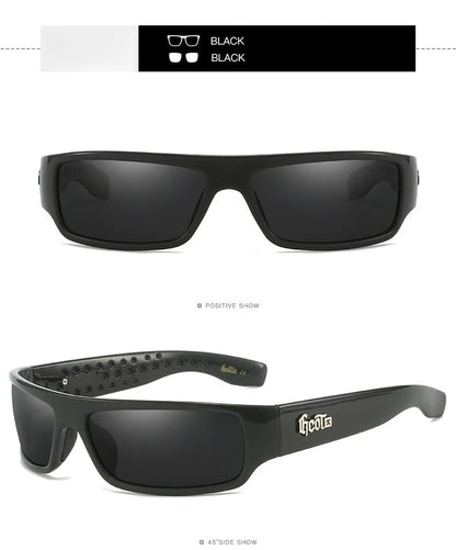 Polarized Chicano Sunglasses, Square Frame Design, UV400 Lens, Hip Hop Streetwear, Retro West Coast Accessory