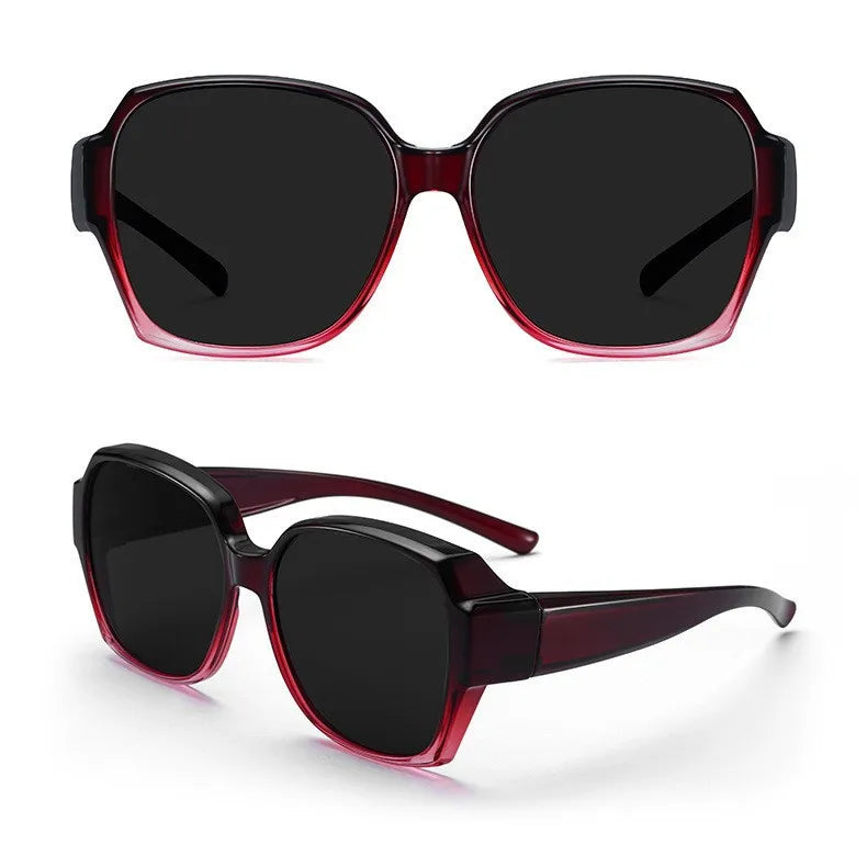 Fashion Round Polarized Sunglasses Cover Over Myopia Prescription Glasses Portable Men Women Vintage Fishing Driving Eyewear