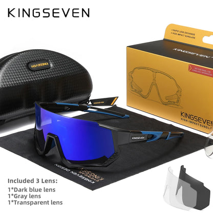 KINGSEVEN Cycling Anti-UV Sunglasses Men Women Bicycle Glasses UV400 Polarized Fishing Bike Climbing Large Frame Sports Eyewear