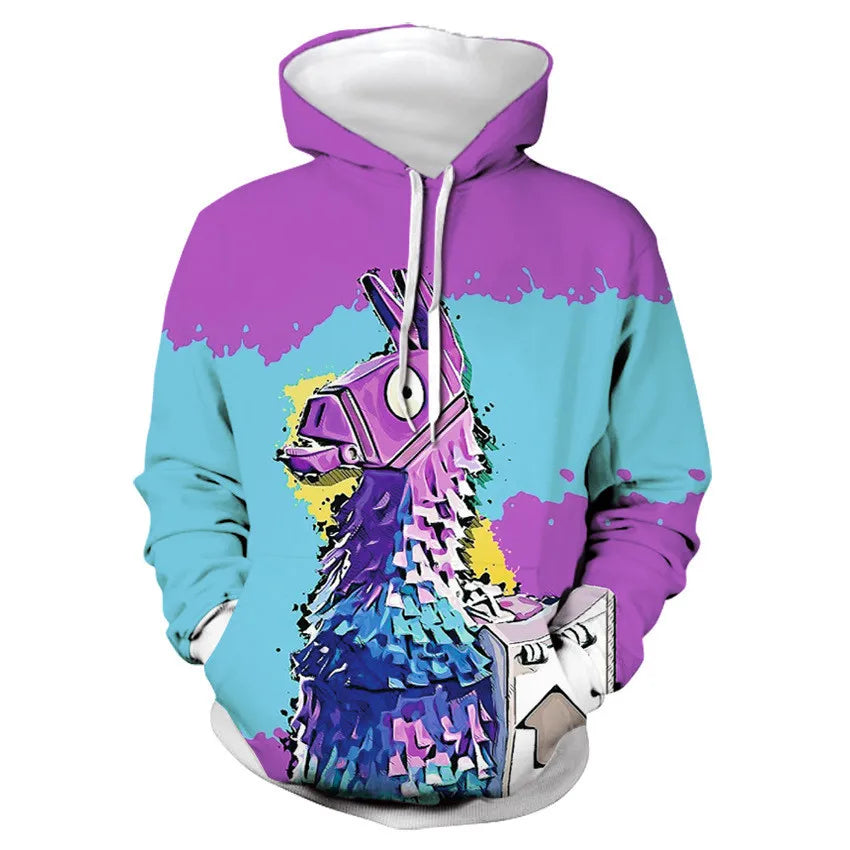 Children's Fortnite 2024 Sweatshirt, 3D Digital Printed Hoodie, Men's and Women's Pullover Jacket, Long Sleeve Children's Gift