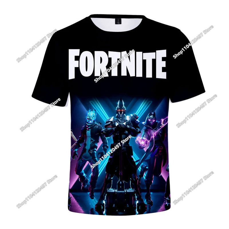 T-shirt Fortnite Victory Hero para Criança, Rapaz e Rapariga, Battle Royale 3D, Manga Curta