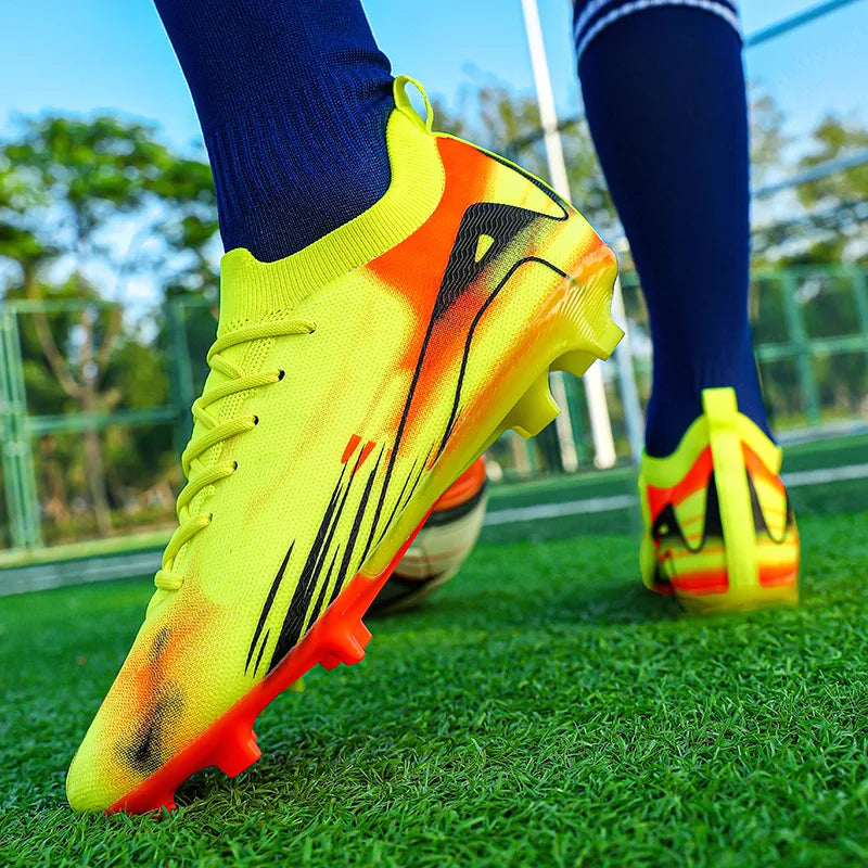 Chaussures de Football professionnelles à fond FG pour hommes, chaussures d'entraînement confortables et durables pour adultes, chaussures de Football à lacets pour adolescents