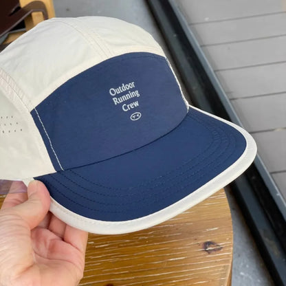 Color Block 5 Panel Baseball Cap - Embroidered Letter Quick Dry Mesh Breathable Sports Cap, Fashion Casual Lightweight Wear Hat