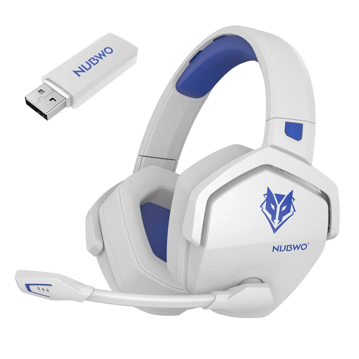 NUBWO G06 Double Casque Gamer Sans Fil 2.4GHz Bluetooth 5.3 avec Micro pour PS5 PS4 PC Mobile Switch, Casque Stéréo pour Joueurs