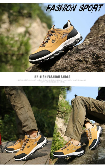 Men's EVA Hiking Shoes Waterproof Anti-Slip Leather Outdoor Sports Shoes for Camping Running Jogging 2025 New