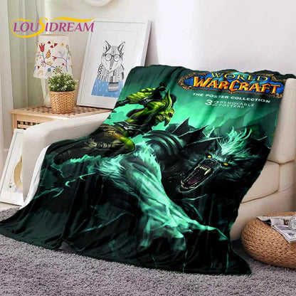 WOW, World of Warcraft  Demon Hunter, Lich King Game 3D Soft Blankets,Throw Blanket for Picnic Beds Sofa Home Bedroom Kids Gifts