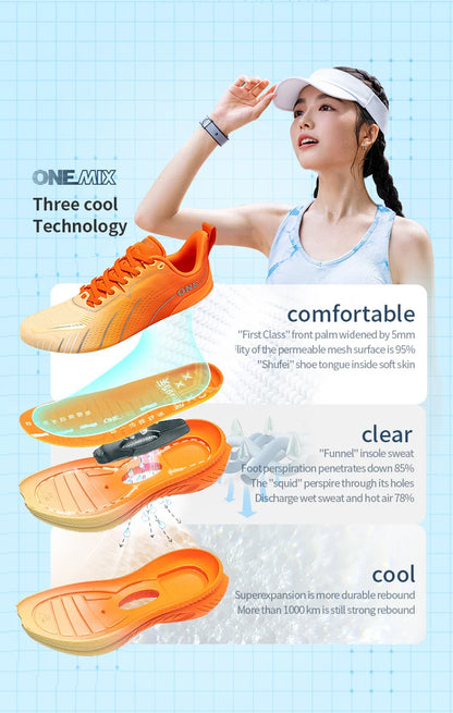 Zapatillas de running ONEMIX New Cushioning para hombre, aptas para corredores pesados, deportivas con cordones para mujer, antideslizantes, de exterior, deportivas para hombre
