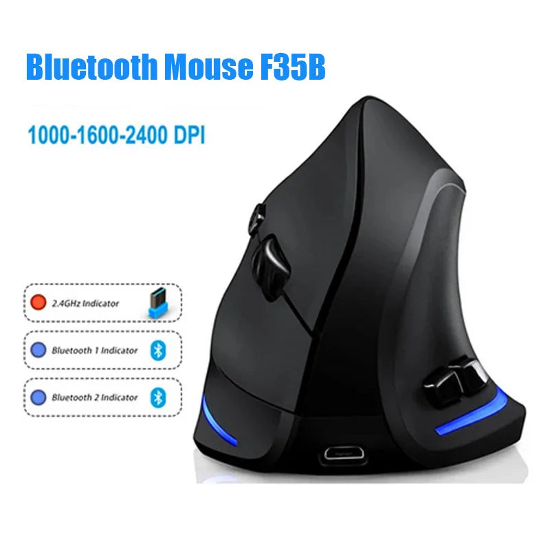 Lefon F33 Bluetooth Ergonomic Trackball Mouse, Rechargeable Wireless Trackball Mouse with Bluetooth & 2.4G, 4800 DPI Ergonomic Rollerball Mouse for PC, Office & Drawing