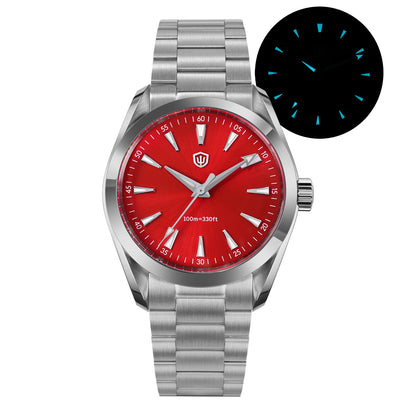 Watchdives WD0006 -kello, VH31-koneisto sujuvalla sekuntiviisarilla, kaareva safiirilasi, BGW9-heijastava pinnoite, vesitiivis 10 baariin asti, 38 mm, vintage-tyyli