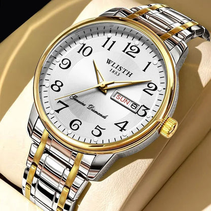 Montre de luxe pour femme, montre à quartz, montre-bracelet numérique, étanche, avec calendrier et affichage lumineux; style mode et professionnel, convient aussi aux hommes.