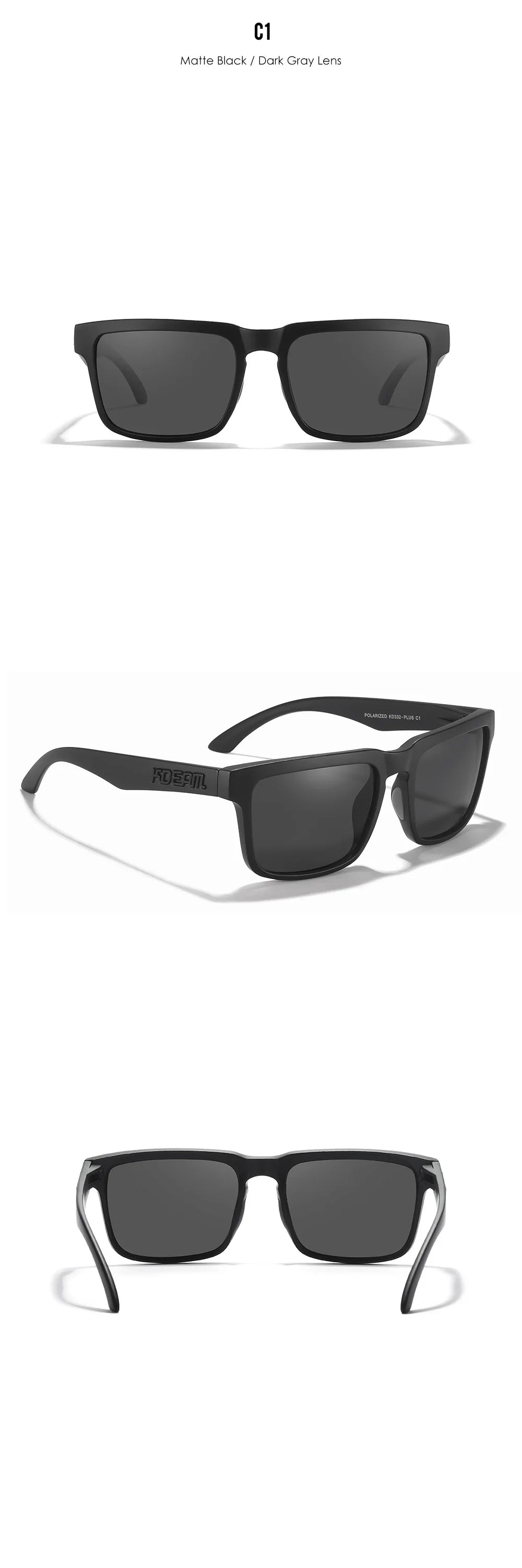 New Colors KDEAM-PLUS Large Size Square Unisex Sunglasses Polarized Photochromic Oversized Sun Glasses Fashion Anti Glare Mirror