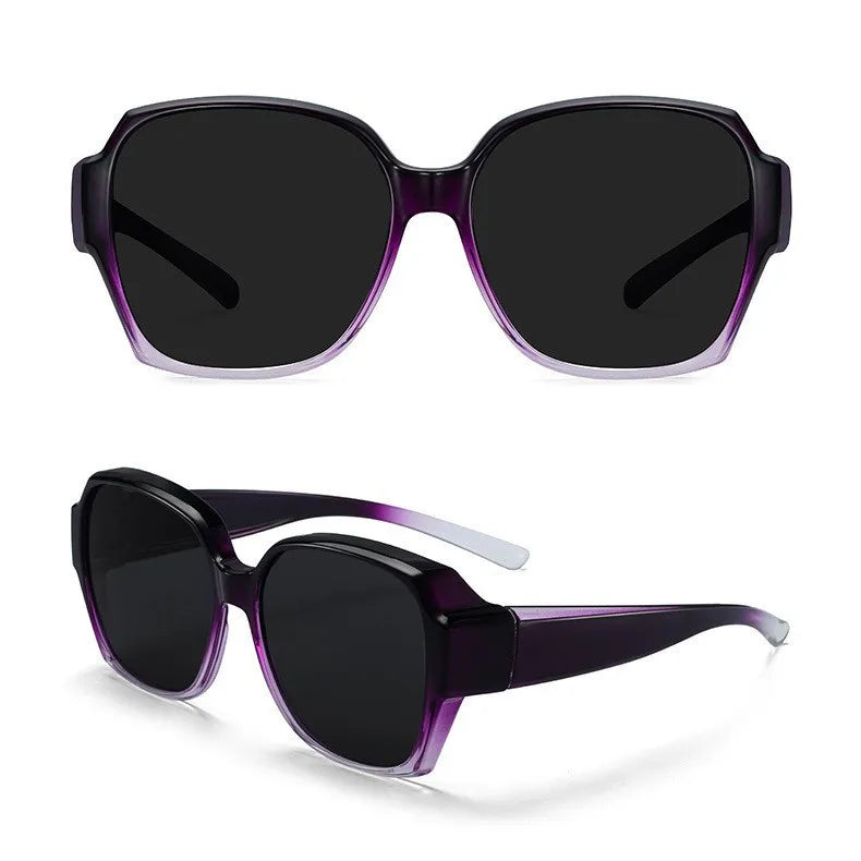 Fashion Round Polarized Sunglasses Cover Over Myopia Prescription Glasses Portable Men Women Vintage Fishing Driving Eyewear