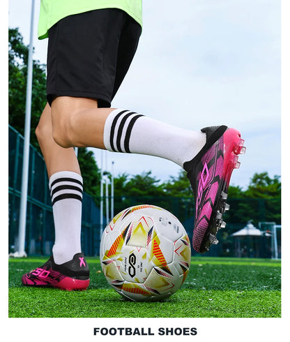 New Men's Football Boots, Non-Slip Boys' Soccer Shoes, Grass Cleats, High-Quality Match Sneakers, Hot-Selling Outdoor High-Top Light Boots