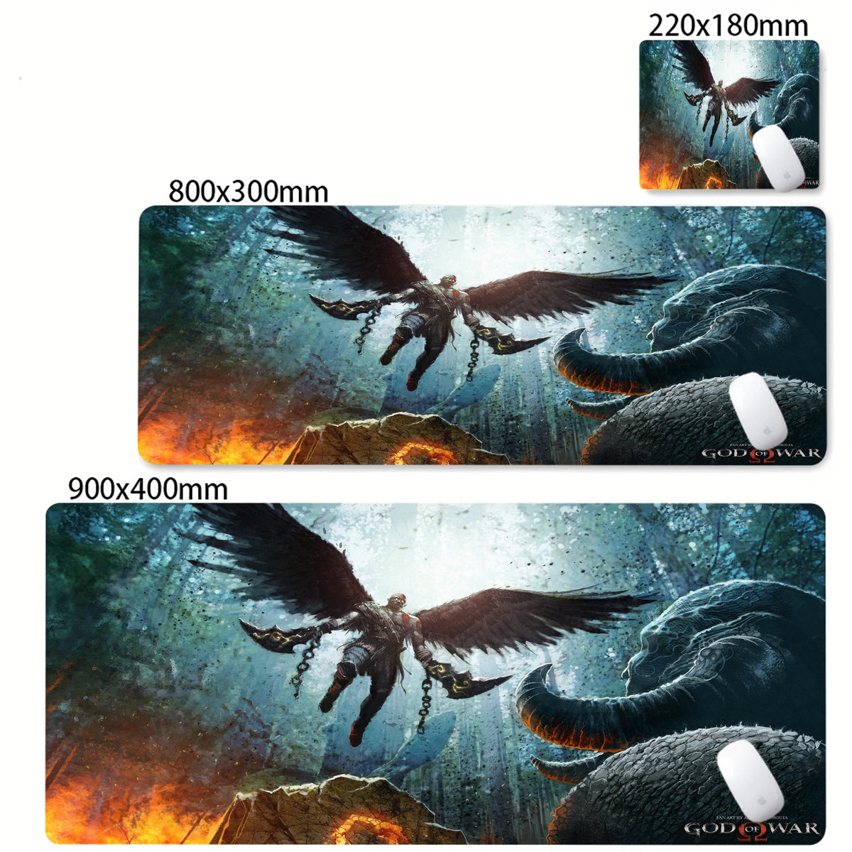 Xxl Mouse Pad God of War Desk Mat Pc Gaming Accessories Keyboard Computer Mousepad Gamer Large Cabinet Office Table Carpet Rug