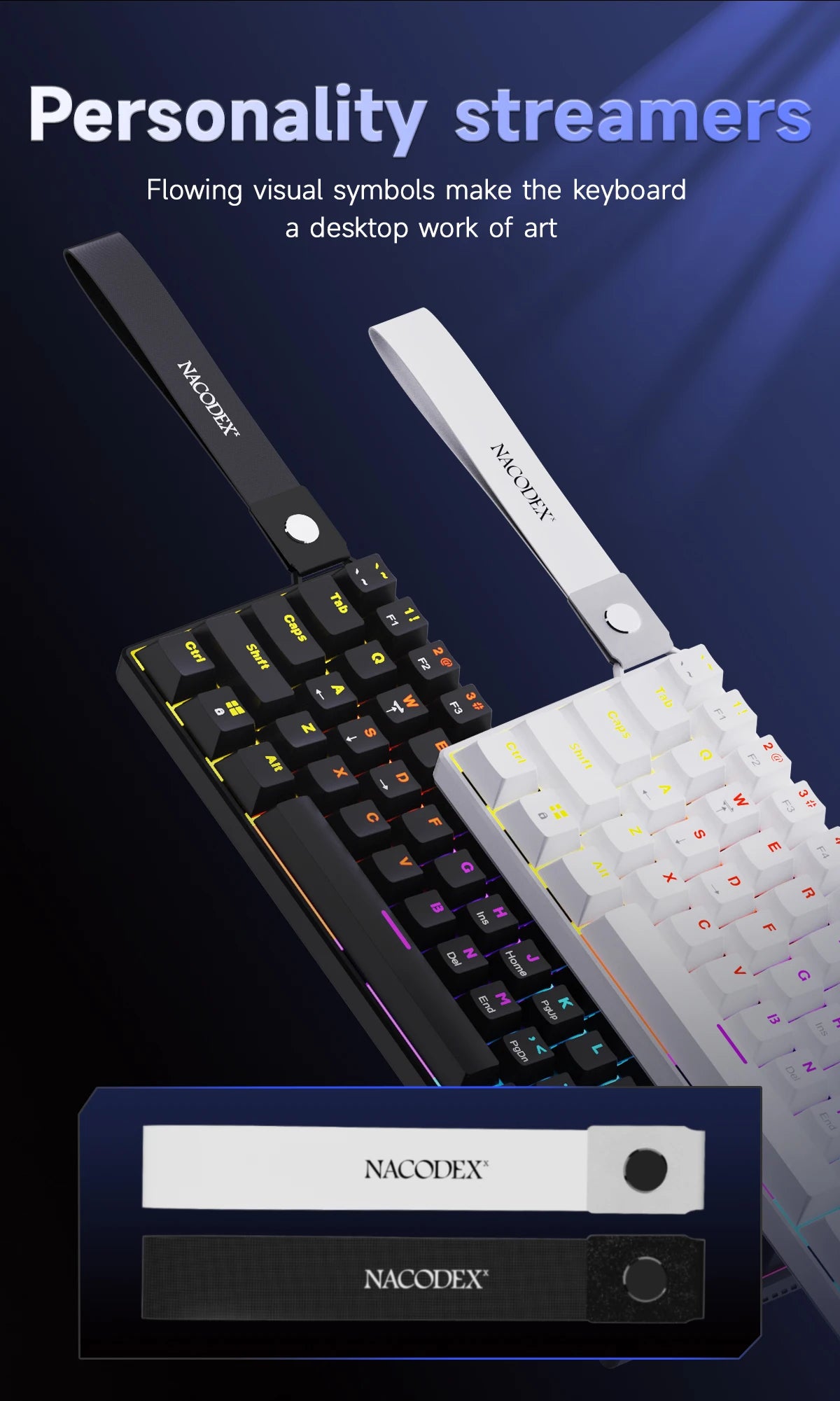 Teclado mecânico gaming com fios AJAZZ NK61 60% RGB hot-swappable, 61 teclas, switch vermelho, mini teclado para PC gamer