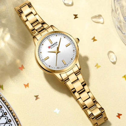 CURREN Women's Watches Fashion Original Quartz Wrist Watch for Ladies Roman Dial Dazzling Diamond Waterproof Luminous Luxury New