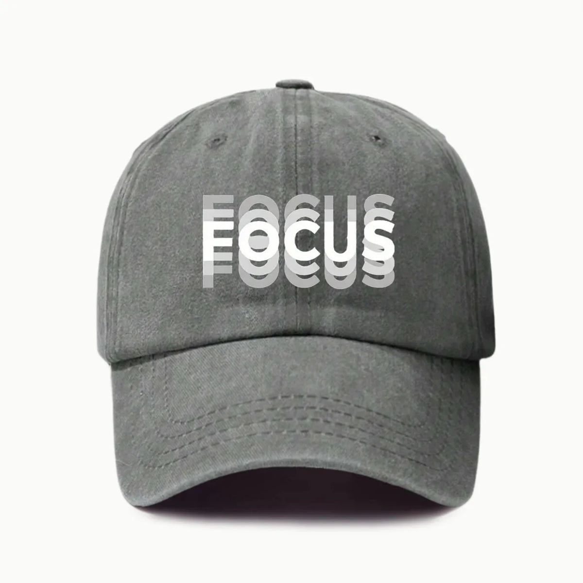 FOCUS – kšiltovka z prané bavlny s potiskem, nastavitelná, klasický styl, sportovní kšiltovka typu „duckbill“ pro muže i ženy